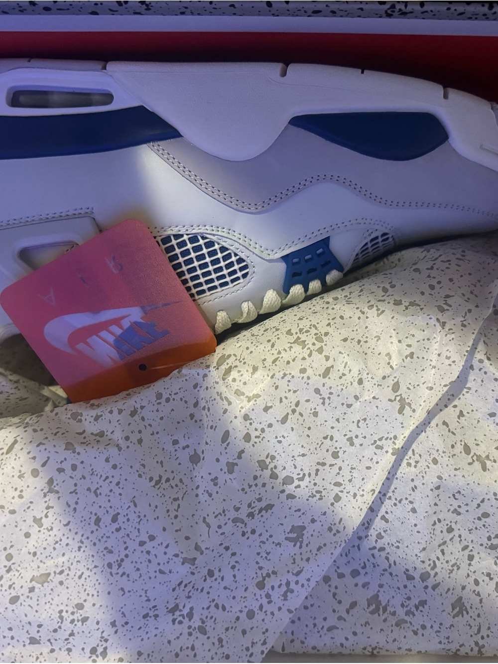 Nike Mens White and Blue Low-Top Sneakers